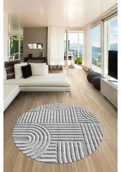 Dijital Kaymaz Taban Yıkanabilir Sade Desen Yuvarlak Mutfak Salon Halısı, Y-Sade-01-Gri, fiyatları