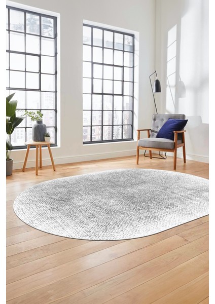 Dijital Baskı Kaymaz Yıkanabilir Sade Düz Renk Tasarım Oval Yolluk Salon Halısı, O-Sade-43-Gri, fırsatları