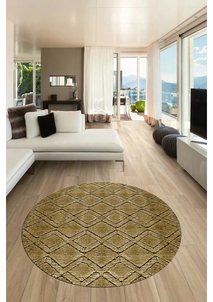 3D Dijital Kaymaz Taban Yıkanabilir Kilim Desen Yuvarlak Mutfak Salon Halısı, Y-Sade-05-Kahve, fiyatları