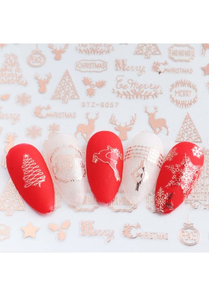 9 Noel Nail Art Etiketler Kendinden Yapışkanlı Gül Altın Kış Tatili Noel Kar Tanesi Nail Art Aksesuarları Nail Art Tasarım Dekorasyon Aksesuarları (Yurt Dışından)