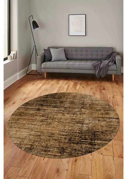 Düz Renk Sade Desen Dijital Kaymaz Taban Yıkanabilir Yuvarlak Salon Halısı, Y-Sade-37-Kahve, fiyatları