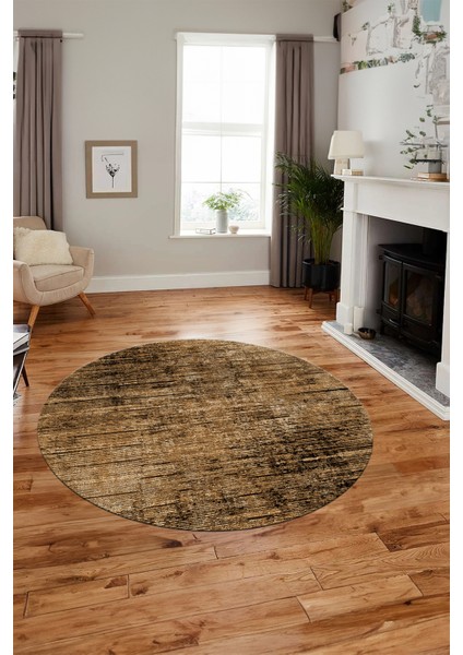 Düz Renk Sade Desen Dijital Kaymaz Taban Yıkanabilir Yuvarlak Salon Halısı, Y-Sade-37-Kahve, modelleri