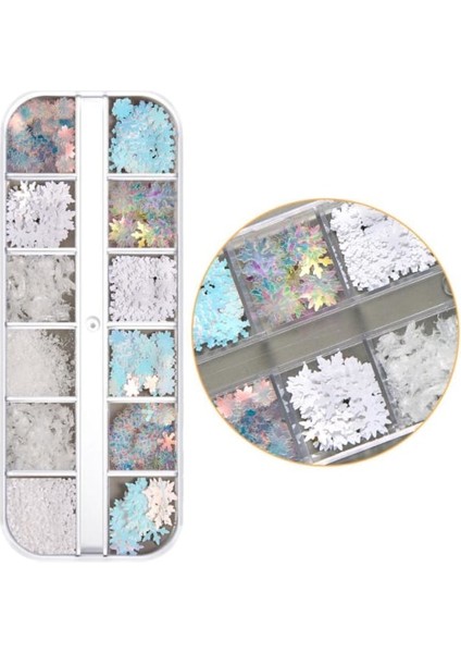 Noel Süsleri Kar Tanesi Çivileri Parıltılı Pratik Gri Çok Renkli (Yurt Dışından)