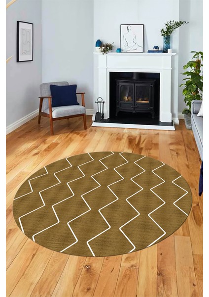 Düz Renk Dijital Kaymaz Yıkanabilir Sade Yuvarlak Mutfak Salon Halısı, Y-Sade-23-Kahve, modelleri