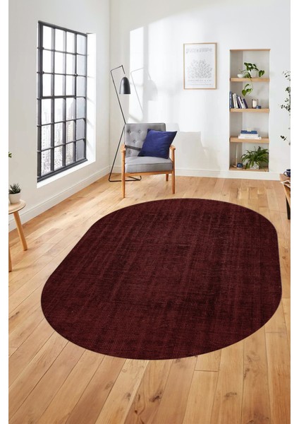Dijital Baskı Kaymaz Yıkanabilir Sade Düz Renk Tasarım Oval Yolluk Salon Halısı, O-Sade-45-Bordo, fiyatları