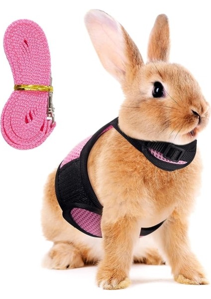 Ayarlanabilir Tavşan Koşum Yumuşak Tavşan Tasma Örgü Tavşan Koşum Hamster Yelek Elastik Tasma ile Küçük Hayvanlar Için Uygun Tavşan Hamster Kedi Yürüyüş (Yurt Dışından)