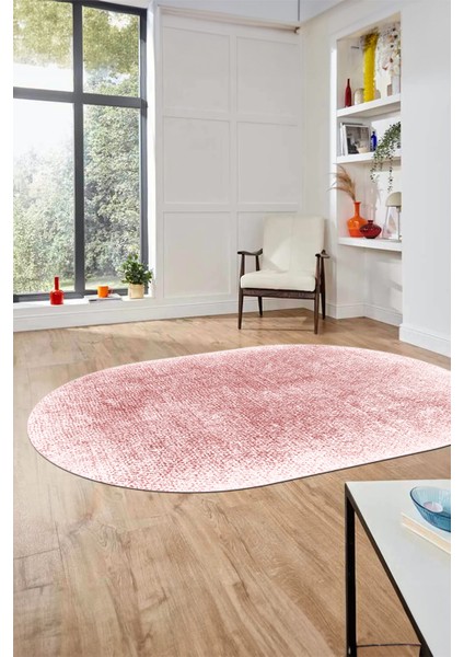 Dijital Baskı Kaymaz Yıkanabilir Sade Düz Renk Tasarım Oval Yolluk Salon Halısı, O-Sade-43-Pembe, fiyatları