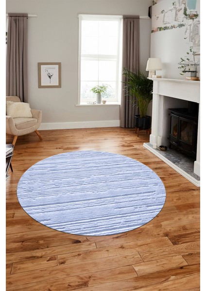 Düz Renk Sade Motifli Dijital Kaymaz Taban Yıkanabilir Yuvarlak Salon Halısı, Y-Sade-32-Mavi, fırsatları