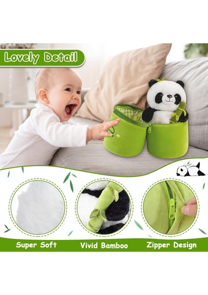 Panda Doldurulmuş Hayvanlar Panda Bambu 11.8 Inç Bambu Tüp Panda Yastık Doldurulmuş Panda Ayı Peluşlar Panda Bebek Erkekler Kızlar Için , Yeşil Panda Bambu O (Yurt Dışından) modelleri
