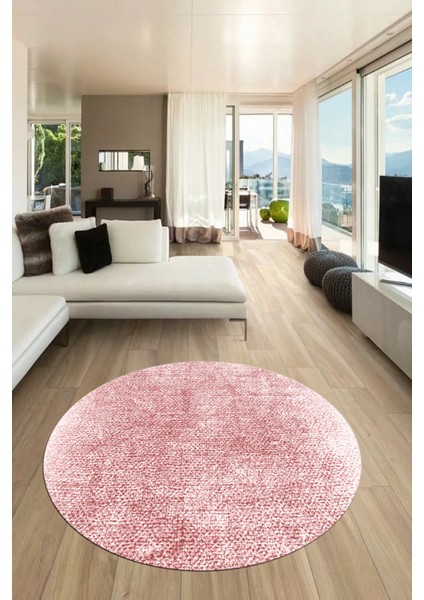 Dijital Baskı Kaymaz Yıkanabilir Sade Düz Renk Tasarım Yuvarlak Salon Halısı, Y-Sade-43-Pembe, modelleri