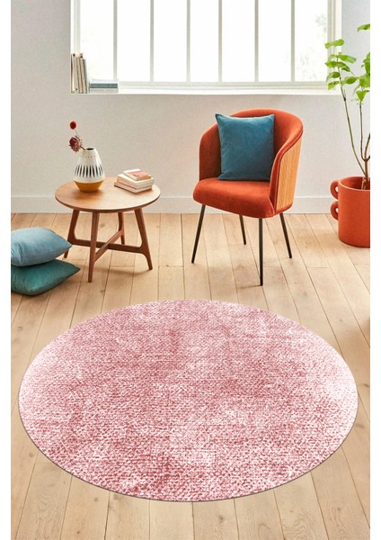Dijital Baskı Kaymaz Yıkanabilir Sade Düz Renk Tasarım Yuvarlak Salon Halısı, Y-Sade-43-Pembe, fırsatları