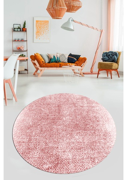 Dijital Baskı Kaymaz Yıkanabilir Sade Düz Renk Tasarım Yuvarlak Salon Halısı, Y-Sade-43-Pembe, indirimleri