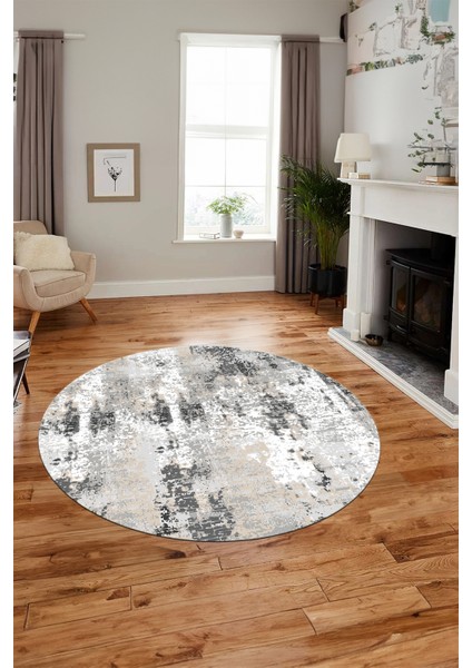 Dijital Baskı Kaymaz Yıkanabilir Sade Düz Renk Tasarım Yuvarlak Salon Halısı, Y-Sade-44-Krem, fiyatları