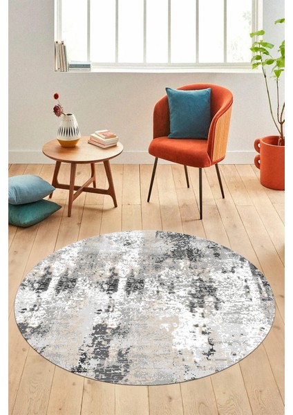 Dijital Baskı Kaymaz Yıkanabilir Sade Düz Renk Tasarım Yuvarlak Salon Halısı, Y-Sade-44-Krem, fırsatları