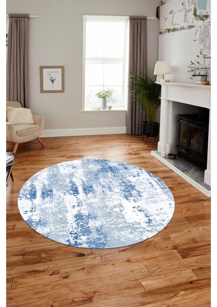 Dijital Baskı Kaymaz Yıkanabilir Sade Düz Renk Tasarım Yuvarlak Salon Halısı, Y-Sade-44-Mavi, fiyatları