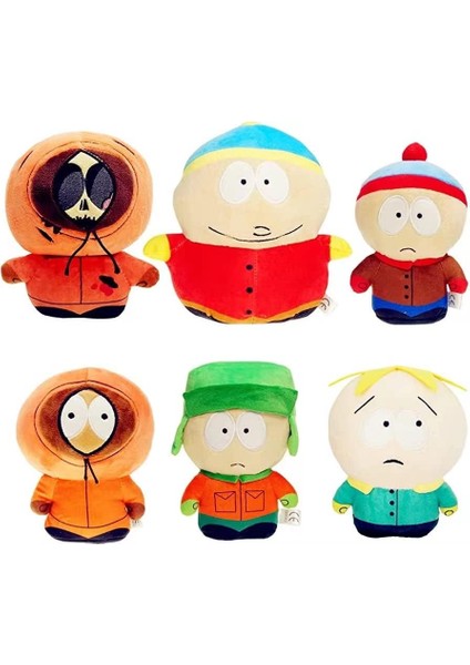 South North Park 8'' Peluş Oyuncak Seti - Kyle, Cartman, Kenny ve Butter Bebekleri - Çocuklar ve Yetişkinler Için Yumuşak Pamuklu Doldurulmuş Anime Figürleri (6pcs) (Yurt Dışından)