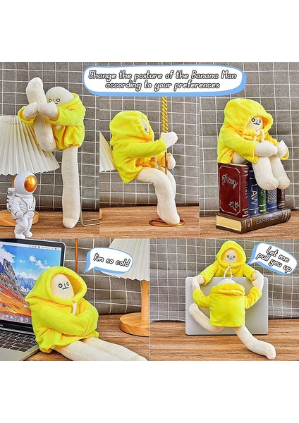 Muz Adam Bebek, 16 Inç Kawaii Dolması Peluş Muz Oyuncak Mıknatıslı Değiştirilebilir Peluş Yastık Oyuncak Komik Adam Bebek Dekompresyon Oyuncak Erkekler Kızlar (Yurt Dışından)