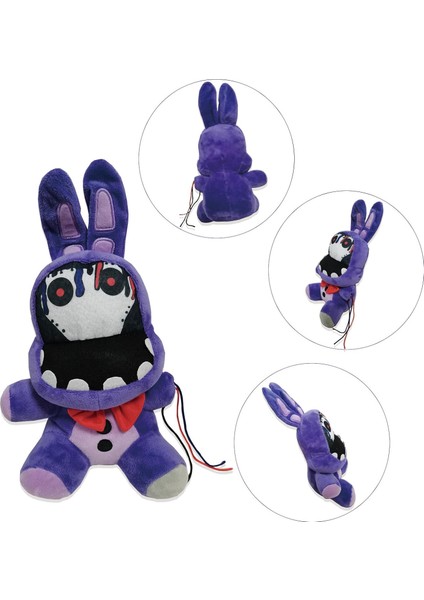 Zmapu Fnaf Fazbear Peluş Foxy Peluş Solmuş Mor Tavşan Peluş Doldurulmuş Hayvan Peluş Şekil Oyuncaklar Çocuklar Için Hediye, Fnaf Güvenlik Ihlali Peluş Aşıklar Için (3 Adet) (Yurt Dışından)