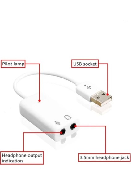 Sound Card USB 7.1 Kanal Ses Kartı 5hv2