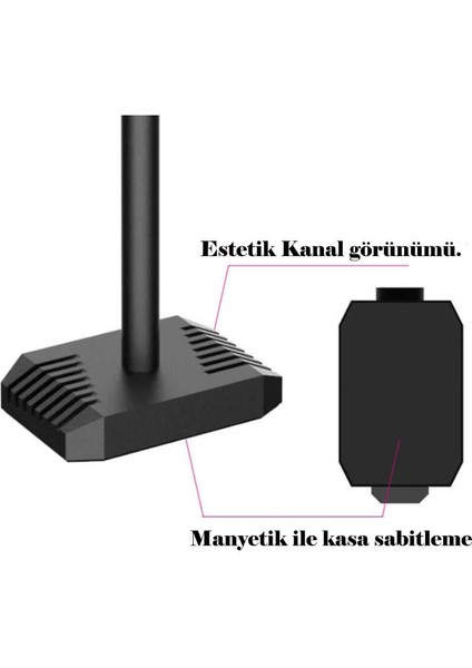 Coolmoon CM-VT192 Alüminyum Gpu Ekran Kartı Tutucu -  Ayarlanabilir Gpu Sarkma Önleyici Stand - Siyah