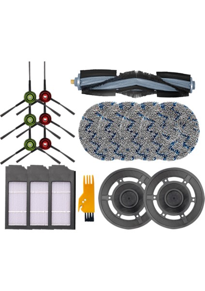 17 Adet Yedek Yedek Parça Deebot T10 Turbo Elektrikli Süpürge Aksesuarları Filtre Ana Yan Fırça Paspas Bezi (Yurt Dışından)