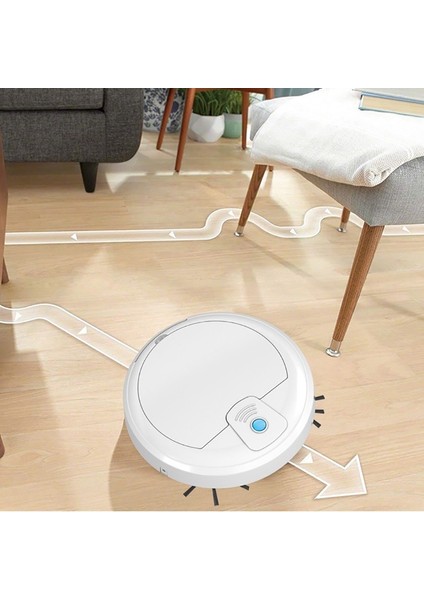 Şarj Edilebilir Akıllı Robotlu Süpürge 3'ü 1 Arada 2000PA USB Otomatik Akıllı Süpürme Kuru Islak Paspas Güçlü Emiş Süpürgesi (Yurt Dışından)