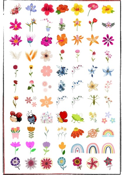 320 Adet Sticker - Çiçek , Kelebek , Böcek , Ajanda ve Günlükler Için Eğlenceli Çıkartma Etiketler fiyatları