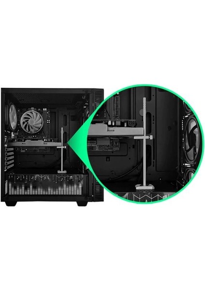 Coolmoon CM-VT192 Alüminyum Gpu Ekran Kartı Tutucu -  Ayarlanabilir Gpu Sarkma Önleyici Stand - Gri