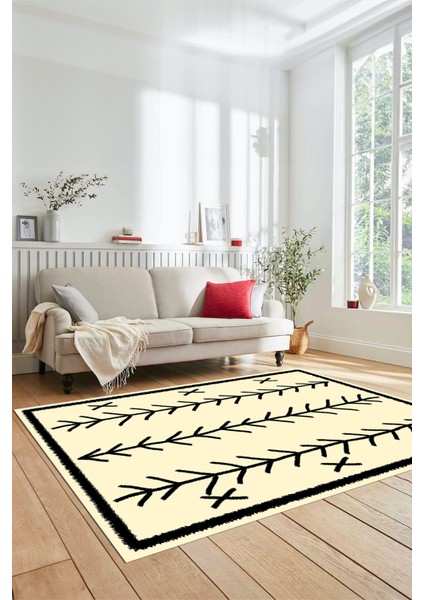 Dijital Kaymaz Yıkanabilir Modern Iskandinav Desen Mutfak Yolluk Salon Halısı, Iskandinav-07-Krem, fiyatları