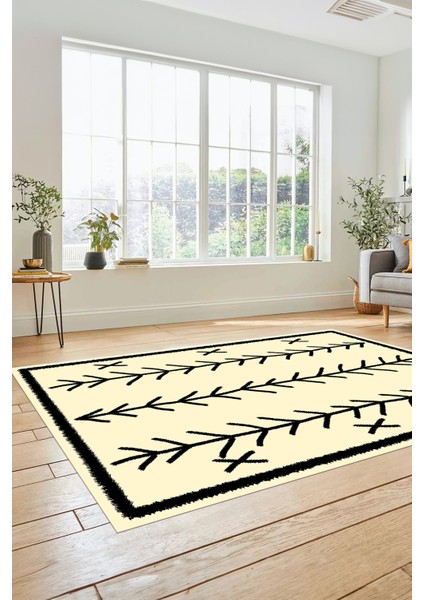 Dijital Kaymaz Yıkanabilir Modern Iskandinav Desen Mutfak Yolluk Salon Halısı, Iskandinav-07-Krem, fırsatları