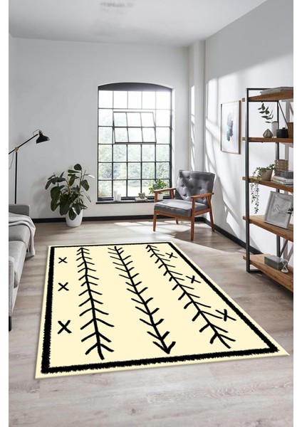 Dijital Kaymaz Yıkanabilir Modern Iskandinav Desen Mutfak Yolluk Salon Halısı, Iskandinav-07-Krem, indirimleri