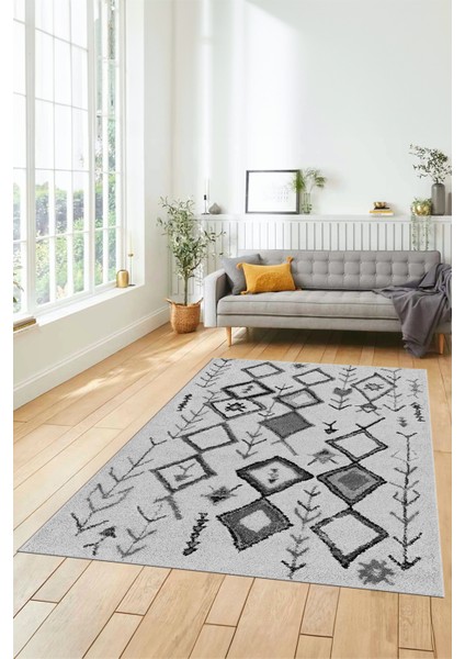 Zarif Iskandinav Desen Dijital Kaymaz Yıkanabilir Yolluk Mutfak Salon Halısı, Iskandinav-14-Gri, fiyatları