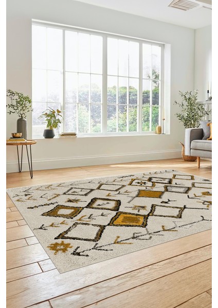 Zarif Iskandinav Desen Dijital Kaymaz Yıkanabilir Yolluk Mutfak Salon Halısı, Iskandinav-14-Kahve, modelleri