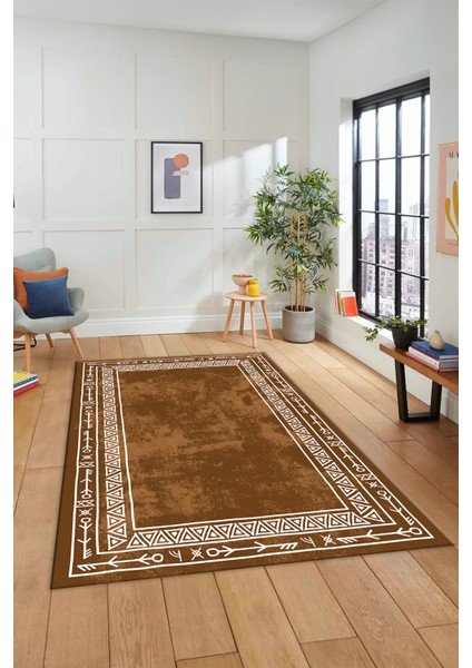 Dijital Kaymaz Yıkanabilir Iskandinav Desenli Mutfak Yolluk Salon Halısı, Iskandinav-30-Kahve, fiyatları