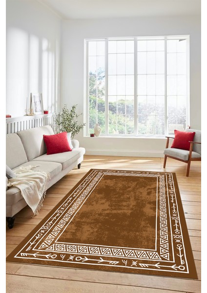 Dijital Kaymaz Yıkanabilir Iskandinav Desenli Mutfak Yolluk Salon Halısı, Iskandinav-30-Kahve, fırsatları