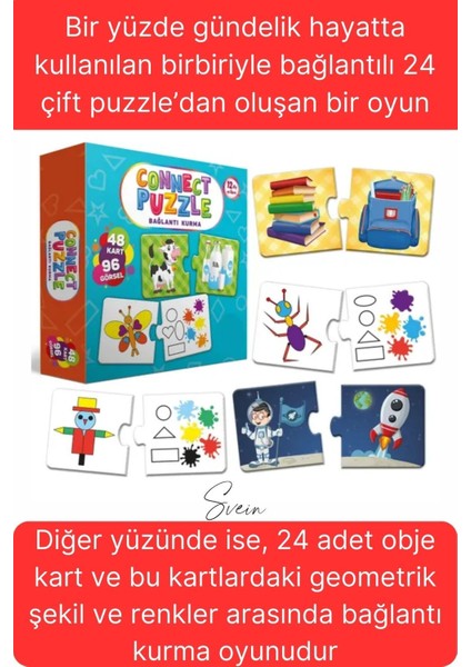 2'li Süper Avantajlı Eğitici Öğretici Eşleştirme Oyunu Puzzle Yapboz Kutulu Görsel Algı Motor Beceri