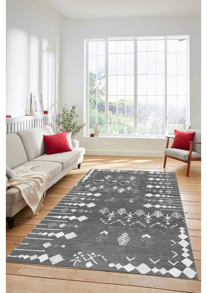 Iskandinav Desen Modern Kaymaz Yıkanabilir Yolluk Mutfak Salon Halısı, Iskandinav-24-Gri, indirimleri