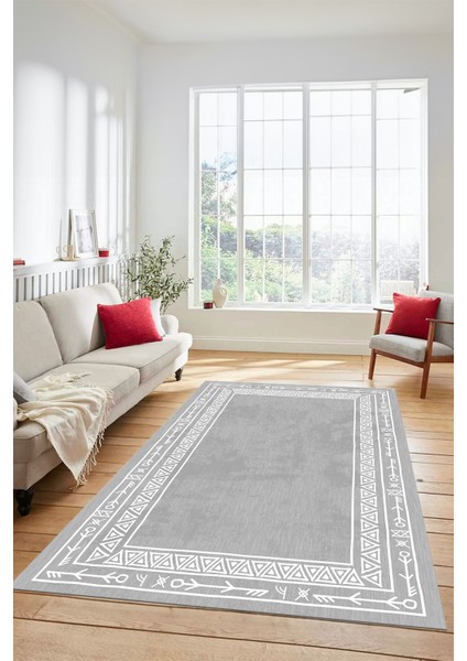 Dijital Kaymaz Yıkanabilir Iskandinav Desenli Mutfak Yolluk Salon Halısı, Iskandinav-30-Gri, fırsatları