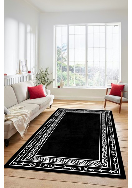 Dijital Kaymaz Yıkanabilir Iskandinav Desenli Mutfak Yolluk Salon Halısı, Iskandinav-30-Antrasit, fırsatları