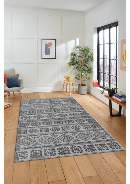 Iskandinav Desenli Kaymaz Yıkanabilir Yolluk Mutfak Koridor Salon Halısı, Iskandinav-23-Gri, modelleri