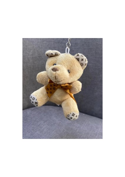 Tekli Kahve Peluş Ayıcık Anahtarlık