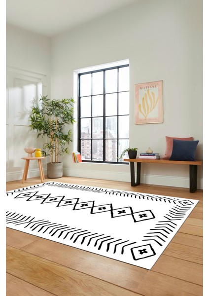 Dijital Kaymaz Yıkanabilir Iskandinav Mutfak Yolluk Salon Halısı, Iskandinav-03-Beyaz, fiyatları