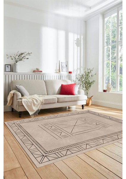 Dijital Ince Kaymaz Yıkanabilir Iskandinav Desen Mutfak Yolluk Salon Halısı, Iskandinav-09-Bej, fiyatları