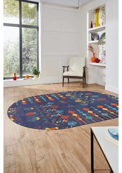 Iskandinav Desen Modern Kaymaz Yıkanabilir Oval Yolluk Mutfak Salon Halısı, O-Iskandinav-24-Renkli, modelleri