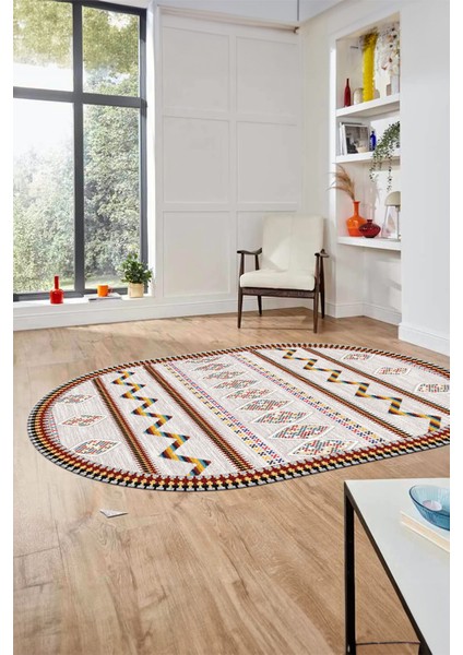 Dijital Kaymaz Yıkanabilir Iskandinav Desen Oval Mutfak Yolluk Salon Halısı, O-Iskandinav-27-Renkli, fiyatları