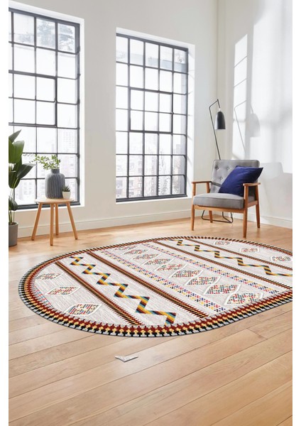 Dijital Kaymaz Yıkanabilir Iskandinav Desen Oval Mutfak Yolluk Salon Halısı, O-Iskandinav-27-Renkli, fırsatları