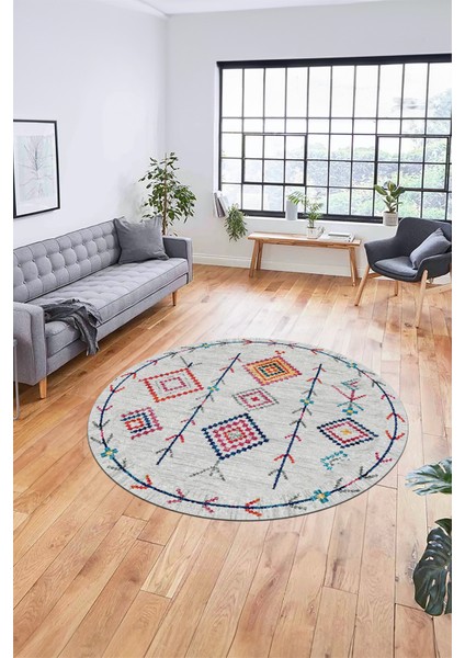 Iskandinav Desen Dijital Kaymaz Yıkanabilir Yuvarlak Mutfak Salon Halısı, Y-Iskandinav-11-Renklı, modelleri