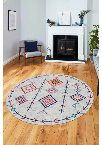 Iskandinav Desen Dijital Kaymaz Yıkanabilir Yuvarlak Mutfak Salon Halısı, Y-Iskandinav-11-Renklı, fırsatları