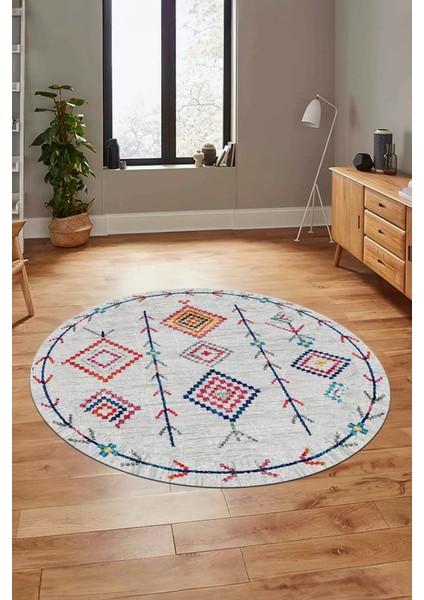 Iskandinav Desen Dijital Kaymaz Yıkanabilir Yuvarlak Mutfak Salon Halısı, Y-Iskandinav-11-Renklı, indirimleri