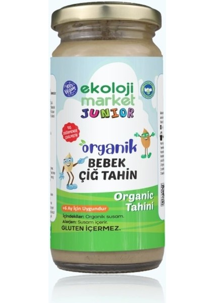 Ekoloji Market Organik Çiğ Tahin 230 gr + Organik Keçiboynuzu Özü 290 gr